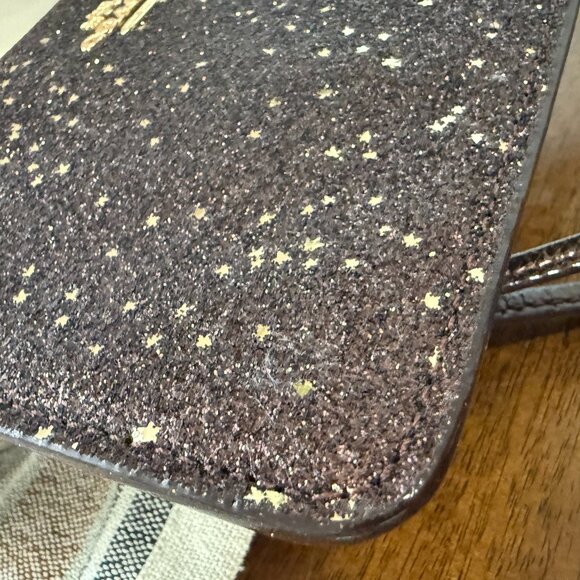 COACH GLITTER STAR WRISTLET WALLET CLUTCH BROWN  LMT EDITION SPARKLE - Picture 8 of 12